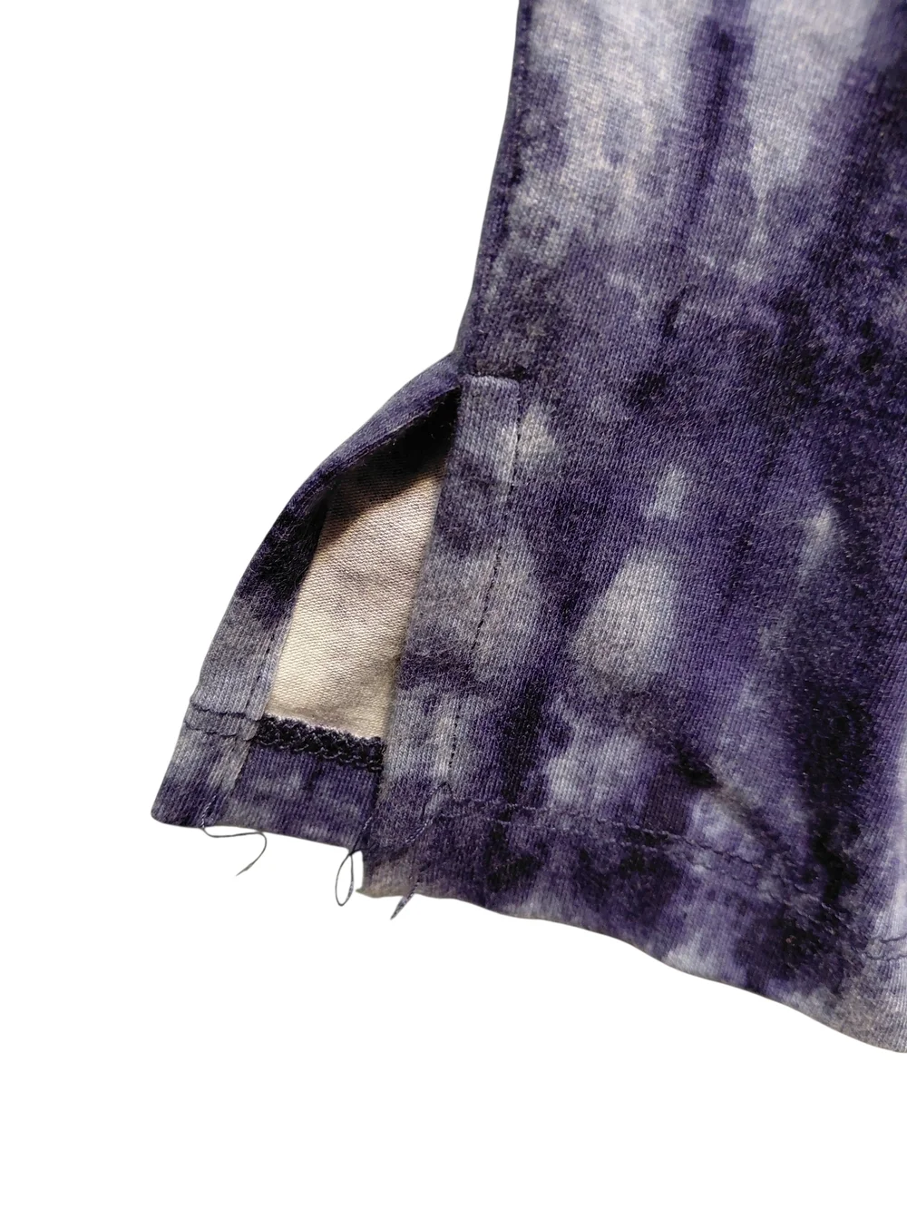 D & co. Tie-Dye Casual Loungewear Wide Straight Leg Pants - Blue & White